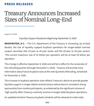 Treasury Doubles Bond Buybacks After Yields Hit 19-Year High