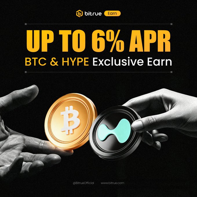 Bitrue Offers Up to 6% APR on Flexible BTC and HYPE Staking