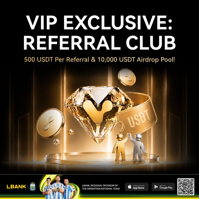 LBank's New VIP Referral Club Pays 500 USDT Per Referral Plus Airdrop Access