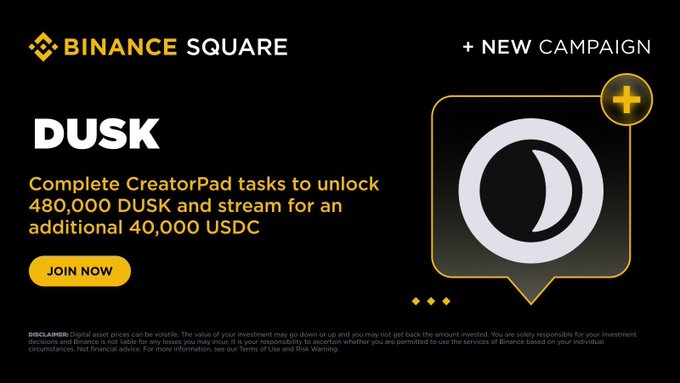 Binance Launches New CreatorPad Campaign With DUSK, USDC Rewards