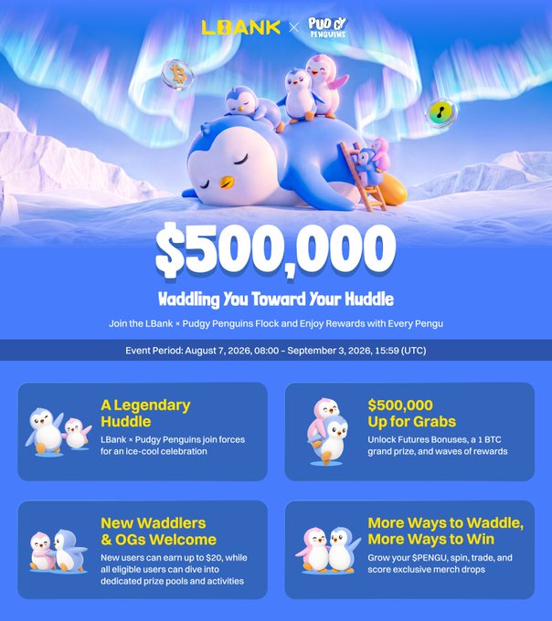 LBank Pairs With Pudgy Penguins for $500,000 Rewards Campaign