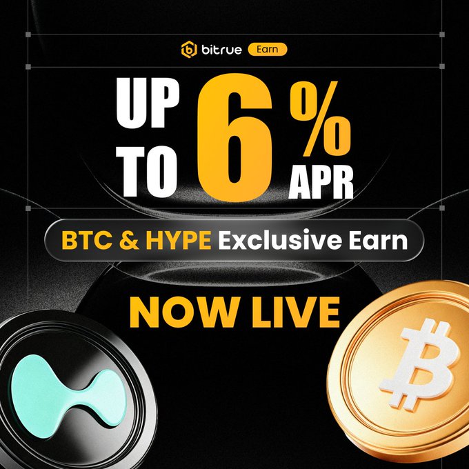 Bitrue Launches BTC and HYPE Exclusive Earn With Up to 6% APR