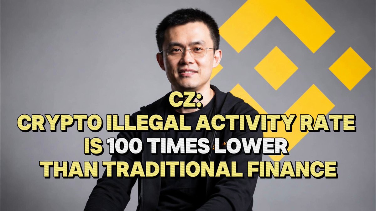 CZ Says Crypto's Illegal Activity Rate Is 100x Lower Than Traditional Finance