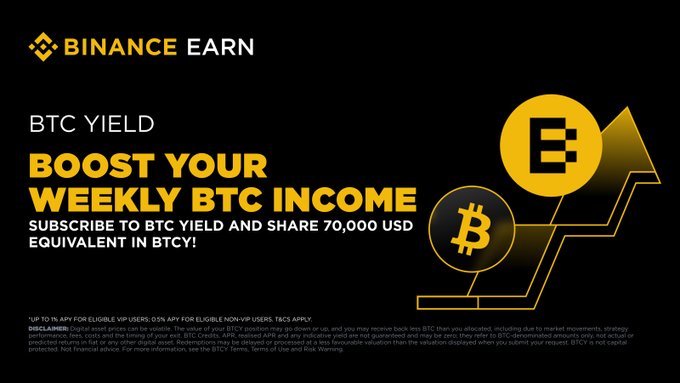 Binance Boosts BTC Yield APY by Up to 1% for VIP Users