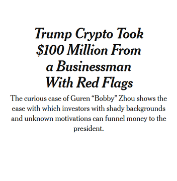 NYT Ties $100M WLFI Buyer to Businessman Under UK Money-Laundering Probe