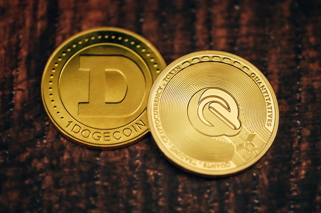 a close up of a coin on a table