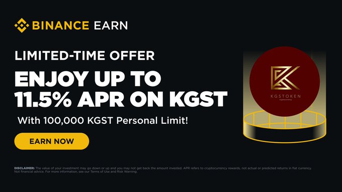 Binance Offers Up to 11.5% APR on KGST Stablecoin Earn