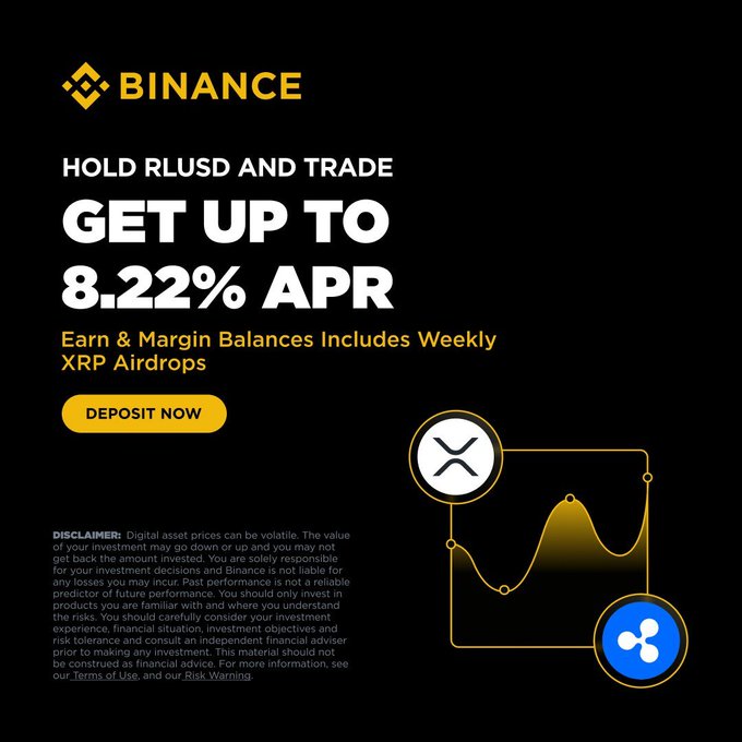 Binance Offers Up to 8.22% APR for RLUSD Traders