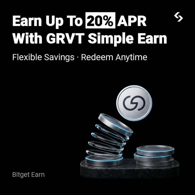 Bitget Adds GRVT to Simple Earn With Yields Up to 20% APR