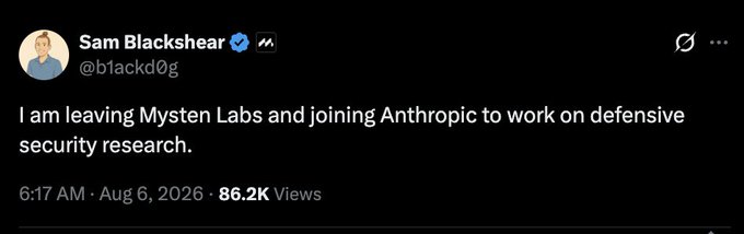 Move Language Creator Sam Blackshear Leaves Mysten Labs for Anthropic