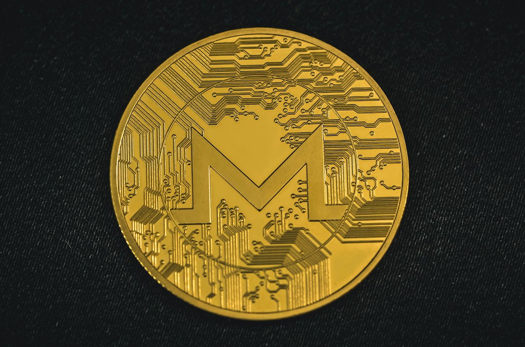 a close up of a gold coin
