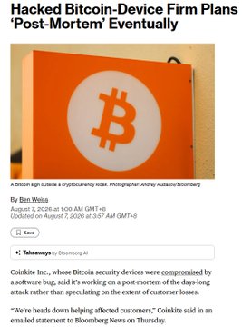 Coinkite Bakal Rilis Post-Mortem Peretasan Coldcard, Belum Taksir Kerugian